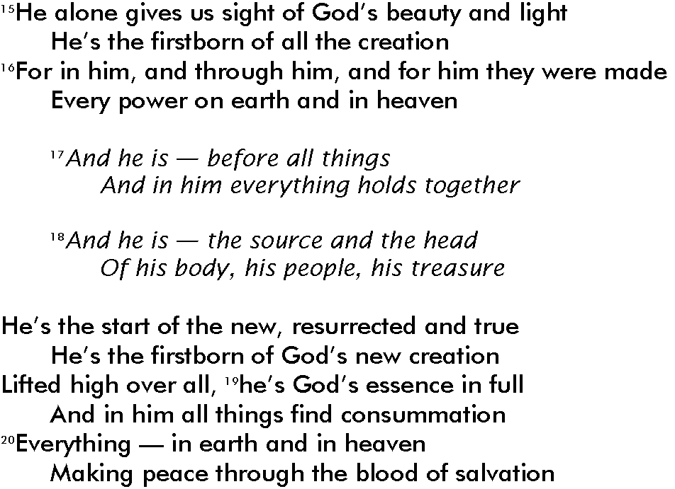 Colossians 1:15-20 as a Song