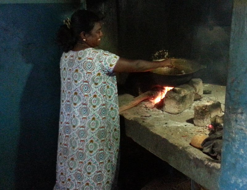 Cooking at church over an open fire