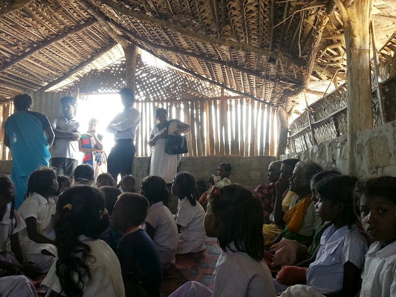 Church building made of palm leaves