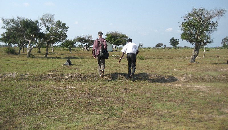 The area in the foreground was where the refugee camp was