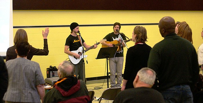 Newlife Church Toronto worshipping, April 2009.