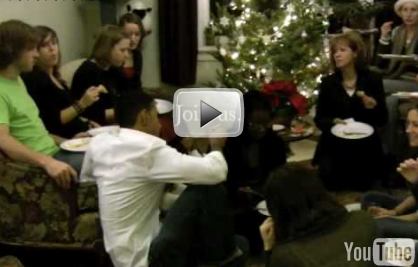 Video of us having communion together and enjoying the food. - Newlife Church Christmas meal, 2009